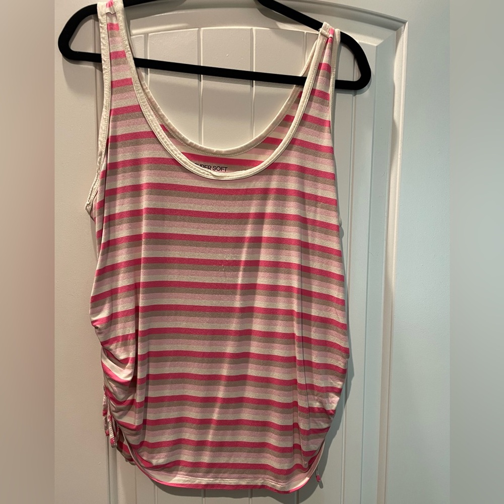 Pink striped tank top
